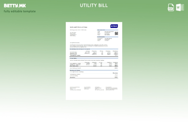 модерен стил Германија ENSO rechnung für strom und erdgas шаблон за комунални см